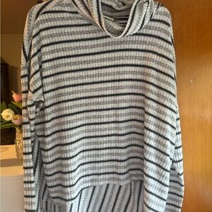 Striped Gray and Black Women's Sweater